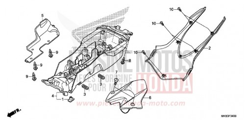GARDE-BOUE ARRIERE (CBR1000RR/S) CBR1000SF de 2015
